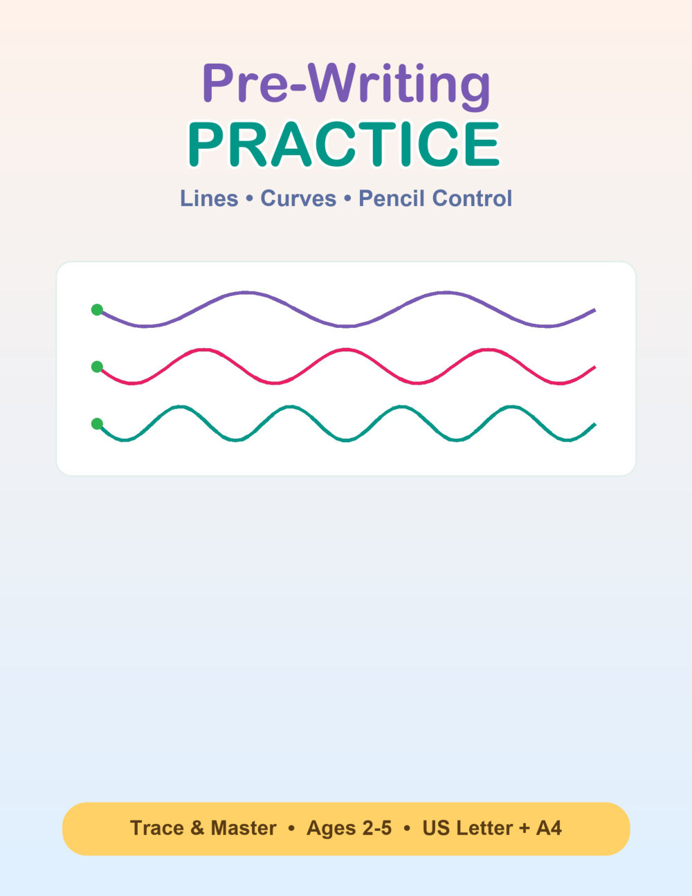 Free Printable Pre-Writing Practice Sheets (Ages 2–5) — printable worksheet preview