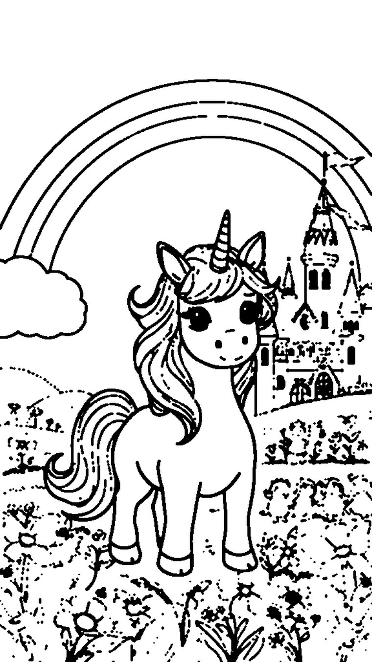 Unicorn coloring page