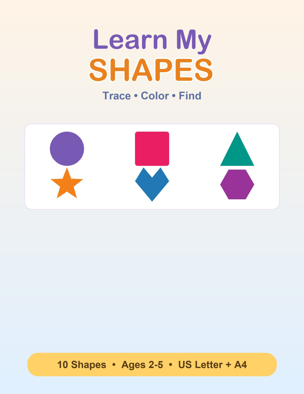 Free Printable Shapes Tracing Worksheets for Preschool (Ages 2–5) — printable worksheet preview